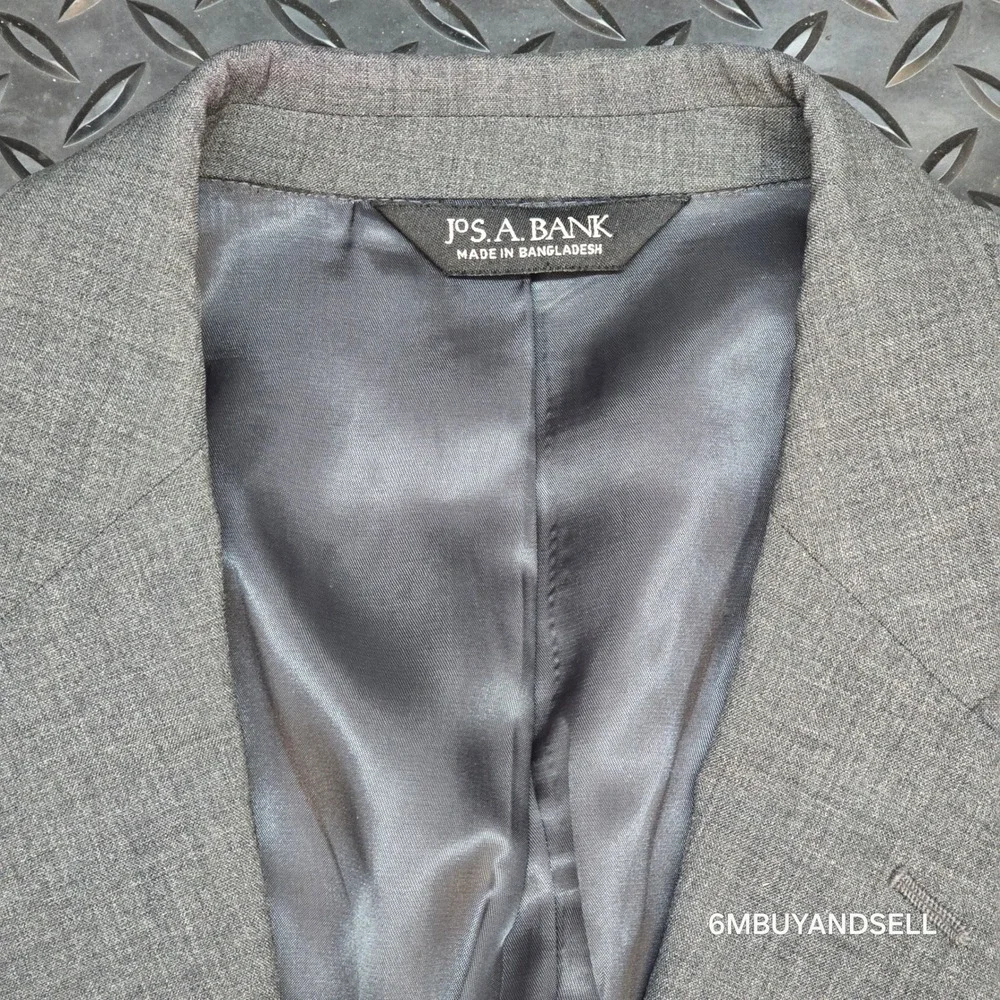Jos. A. Bank Mens‎ Grey 100% Wool 2-Button Blazer Sport Coat Jacket 39R